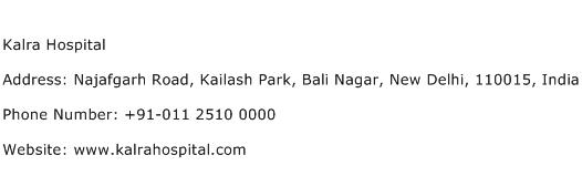 Kalra Hospital Address Contact Number