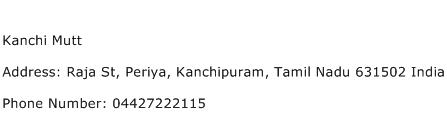 Kanchi Mutt Address Contact Number