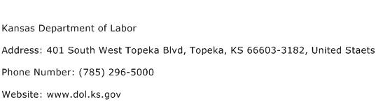 Kansas Department of Labor Address Contact Number