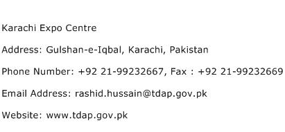 Karachi Expo Centre Address Contact Number