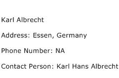 Karl Albrecht Address Contact Number