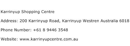 Karrinyup Shopping Centre Address Contact Number