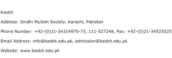 Kasbit Address Contact Number