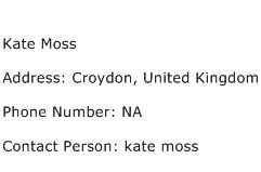 Kate Moss Address Contact Number