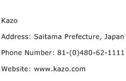 Kazo Address Contact Number