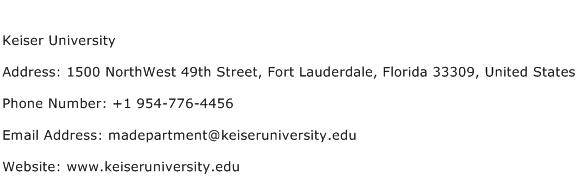 Keiser University Address Contact Number