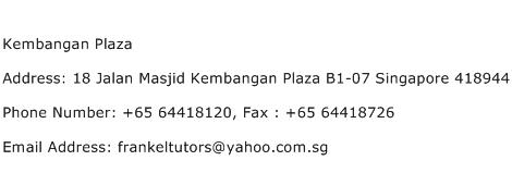 Kembangan Plaza Address Contact Number