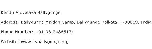 Kendri Vidyalaya Ballygunge Address Contact Number
