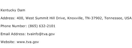Kentucky Dam Address Contact Number