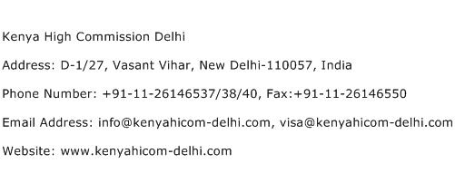 Kenya High Commission Delhi Address Contact Number