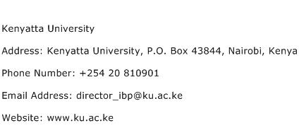 Kenyatta University Address Contact Number