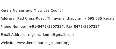 Kerala Nurses and Midwives Council Address Contact Number