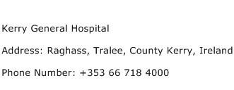 Kerry General Hospital Address Contact Number