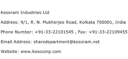 Kesoram Industries Ltd Address Contact Number