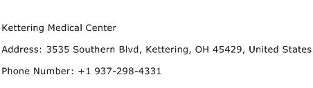 Kettering Medical Center Address Contact Number