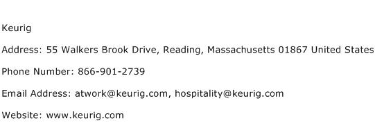 Keurig Address Contact Number