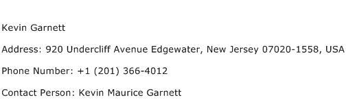Kevin Garnett Address Contact Number