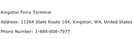 Kingston Ferry Terminal Address Contact Number