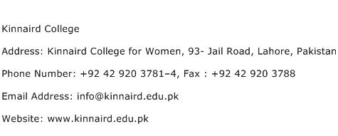 Kinnaird College Address Contact Number