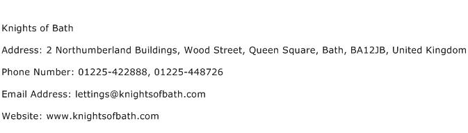 Knights of Bath Address Contact Number