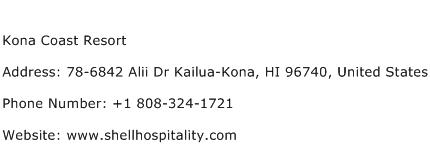 Kona Coast Resort Address Contact Number