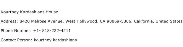 Kourtney Kardashians House Address Contact Number