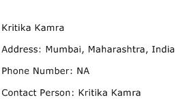 Kritika Kamra Address Contact Number