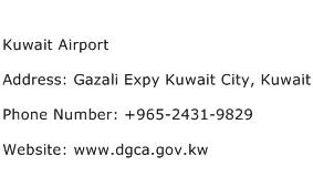 Kuwait Airport Address Contact Number