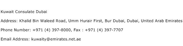 Kuwait Consulate Dubai Address Contact Number