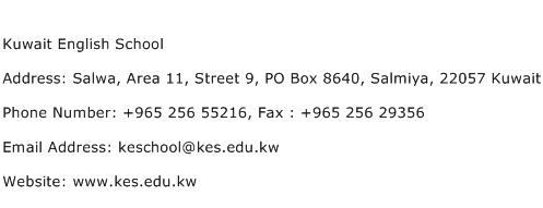 Kuwait English School Address Contact Number