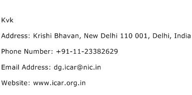 Kvk Address Contact Number