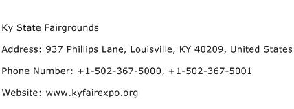 Ky State Fairgrounds Address Contact Number
