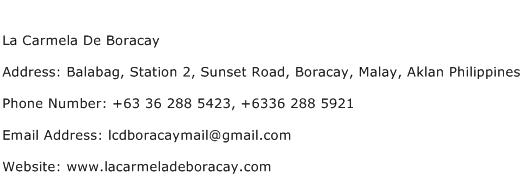 La Carmela De Boracay Address Contact Number