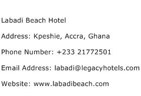 Labadi Beach Hotel Address Contact Number