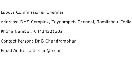 Labour Commissioner Chennai Address Contact Number