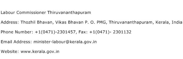 Labour Commissioner Thiruvananthapuram Address Contact Number
