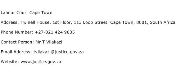 Labour Court Cape Town Address Contact Number