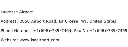Lacrosse Airport Address Contact Number