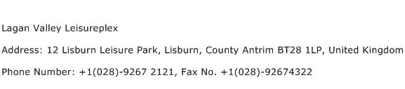 Lagan Valley Leisureplex Address Contact Number