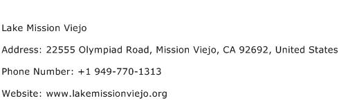 Lake Mission Viejo Address Contact Number
