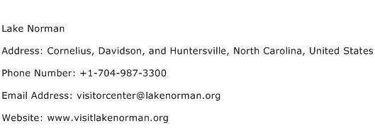 Lake Norman Address Contact Number