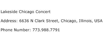 Lakeside Chicago Concert Address Contact Number