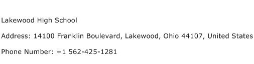 Lakewood High School Address Contact Number