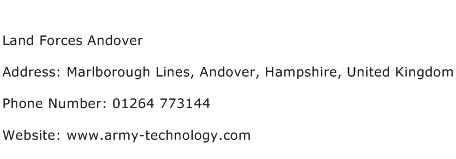Land Forces Andover Address Contact Number