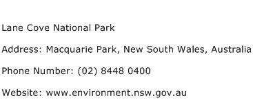 Lane Cove National Park Address Contact Number