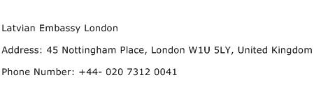 Latvian Embassy London Address Contact Number