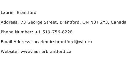 Laurier Brantford Address Contact Number