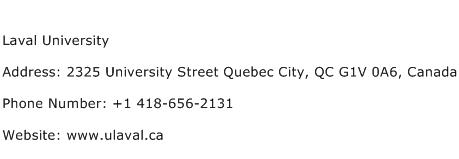 Laval University Address Contact Number