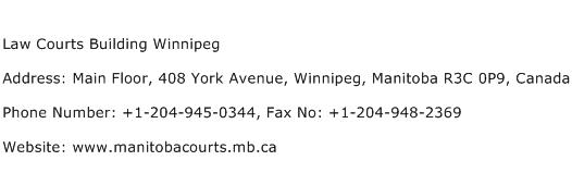 Law Courts Building Winnipeg Address Contact Number