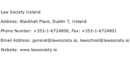 Law Society Ireland Address Contact Number